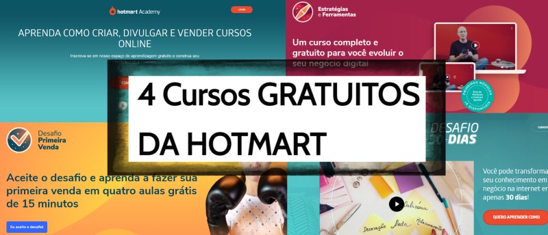 4 cursos gratuitos da hotmart