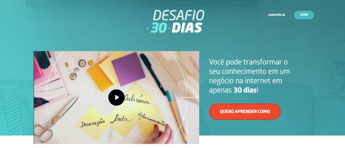 desafio 30 dias pra criar um curso online da hotmart gratis